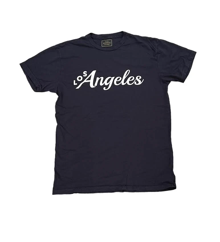 MENS LOS ANGELES CREAM GRAPHIC VINTAGE BLACK TEE