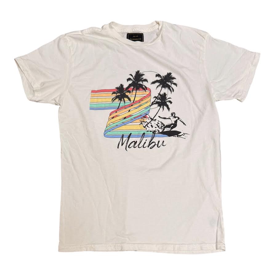 MENS MALIBU RAINBOW SURF GRAPHIC T-SHIRT