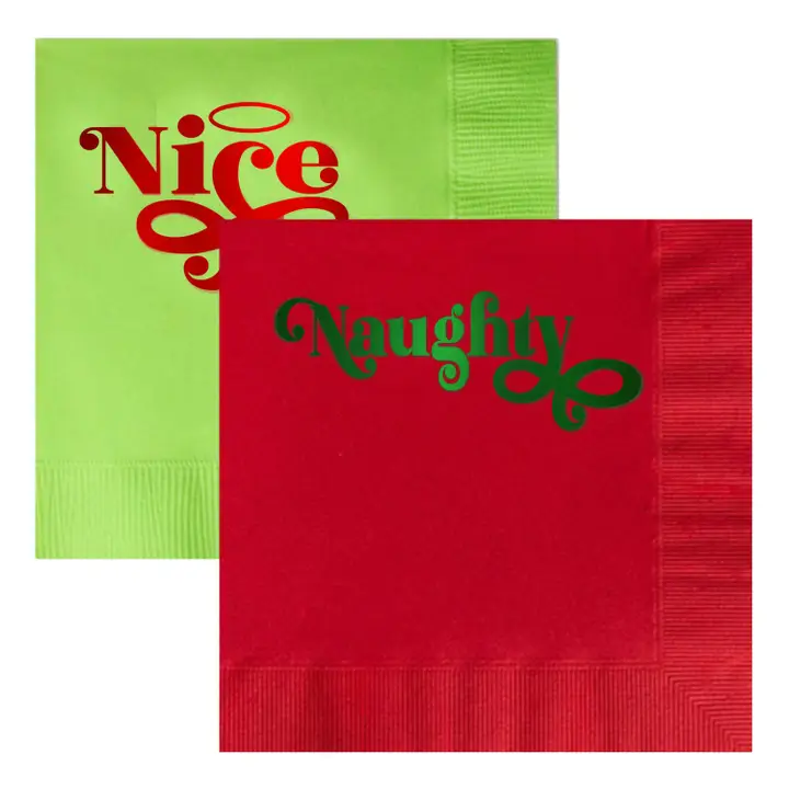 NAUGHTY AND NICE NAPKIN SET