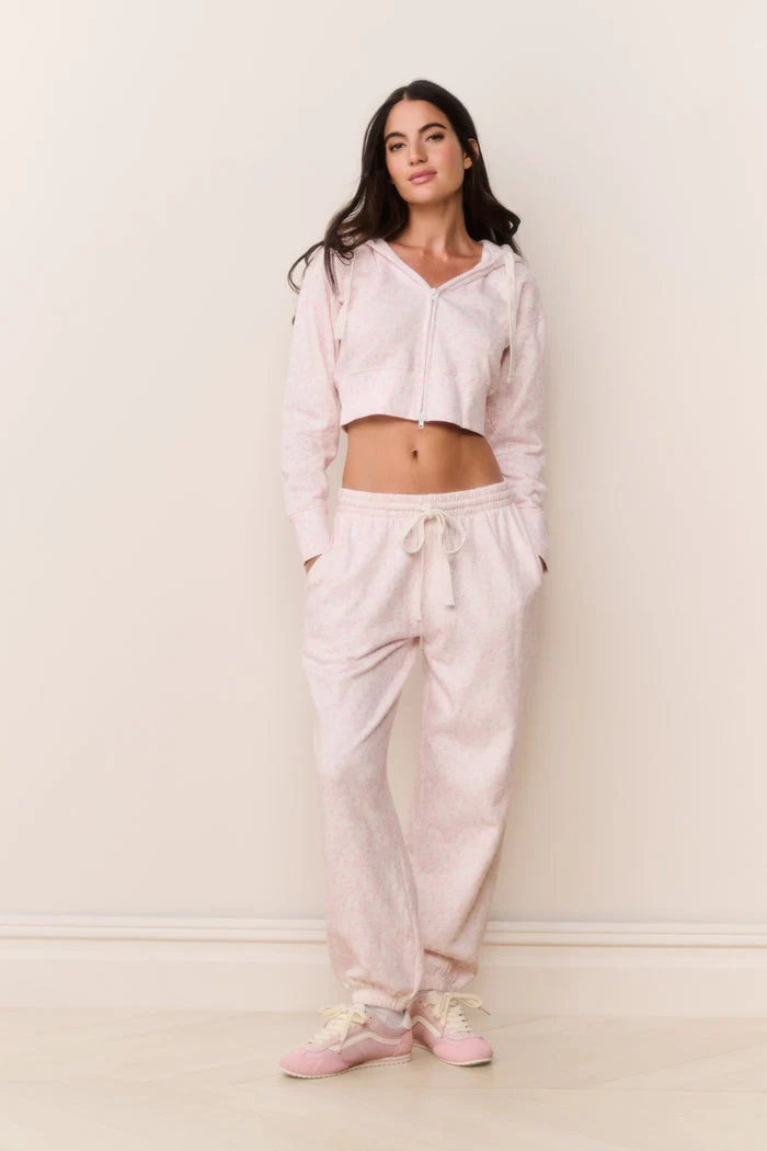 PINK LILIA BOW CROPPED HOODIE - Image 4