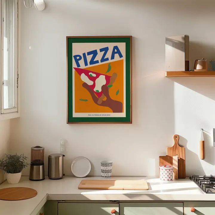 PIZZA HAND COLLAGED PRINT - Image 2