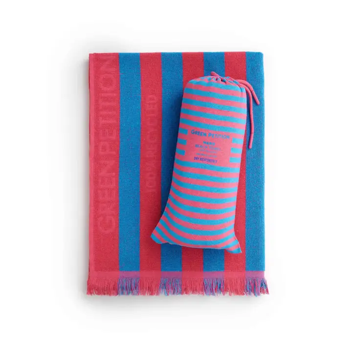 PINK BLUE STRIPE TOWEL