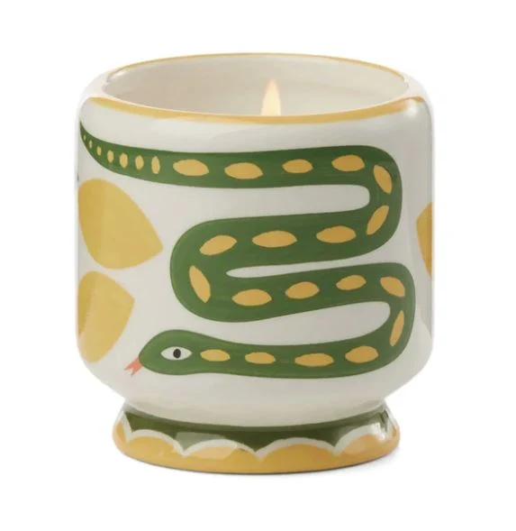 SNAKE PAINTED CERAMIC CANDLE
