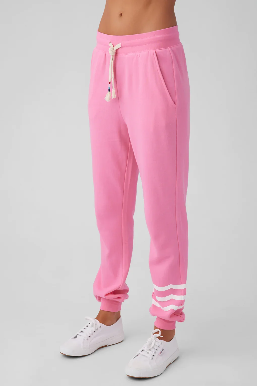 SOL ANGELES WOMENS COASTAL WAVES JOGGERS - PUNK PINK - Image 3