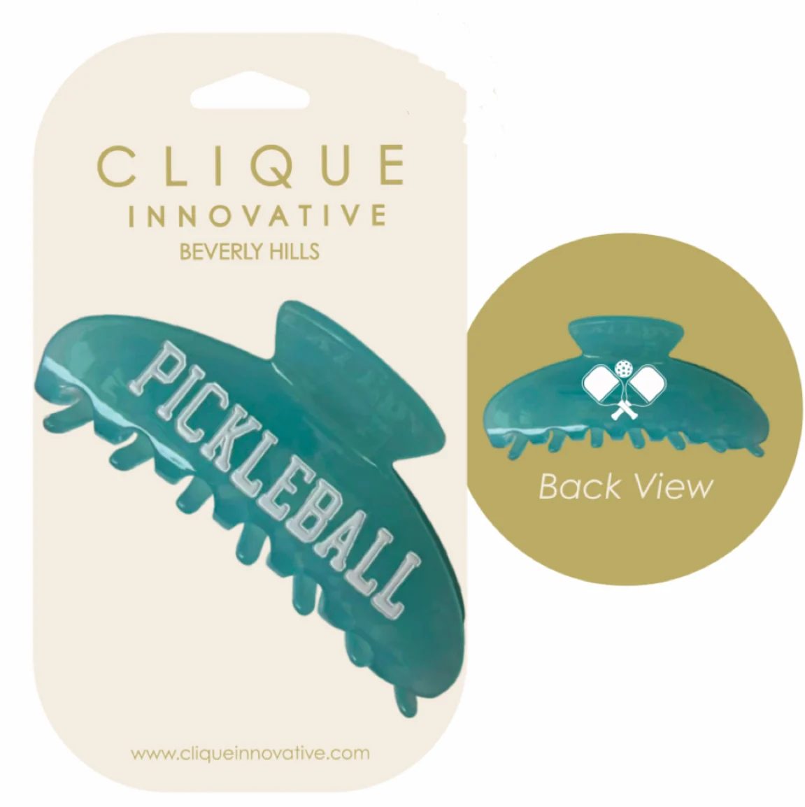 TEAL PICKLEBALL HAIR CLIP
