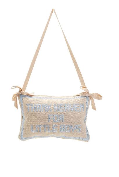 THANK HEAVEN FOR BOYS DOOR PILLOW