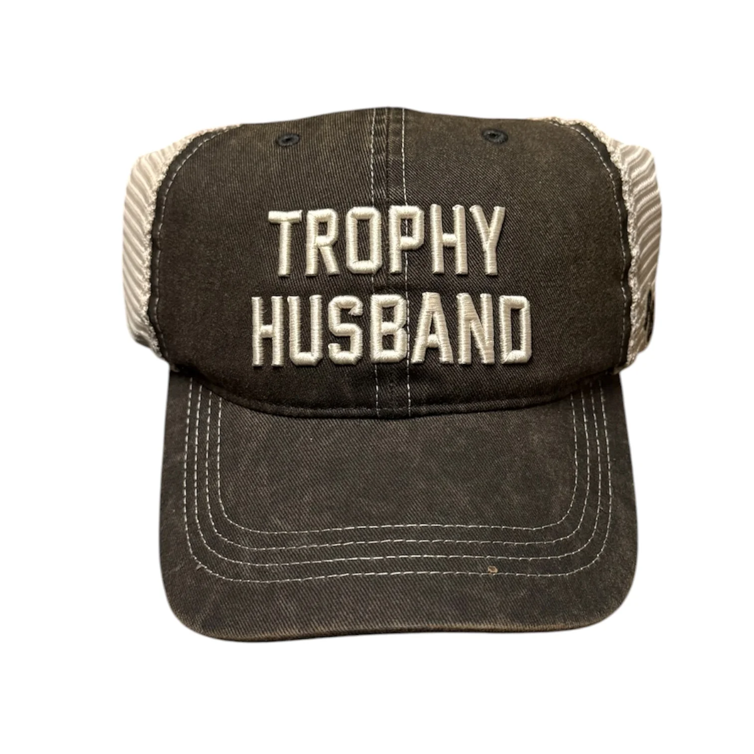 TROPHY HUSBAND NAVY TRUCKER HAT