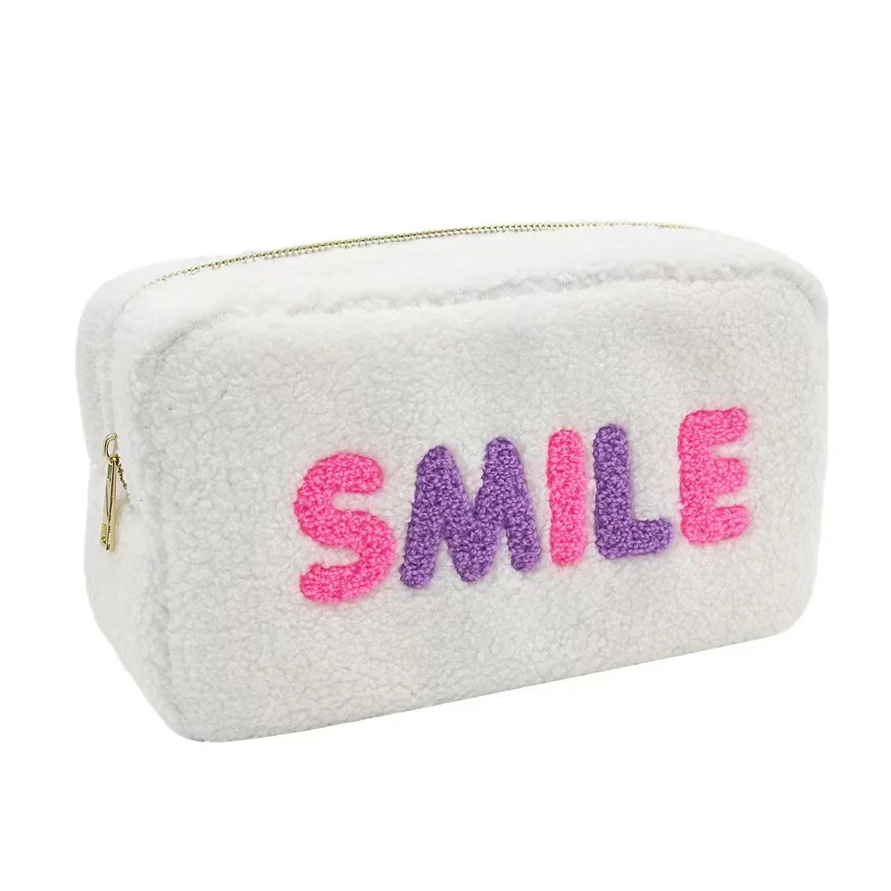 VARSITY SMILE SHERPA POUCH