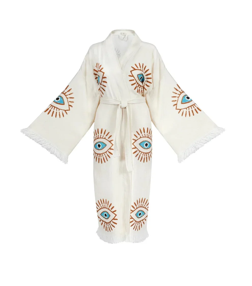 WHITE EVIL EYE KAFTAN