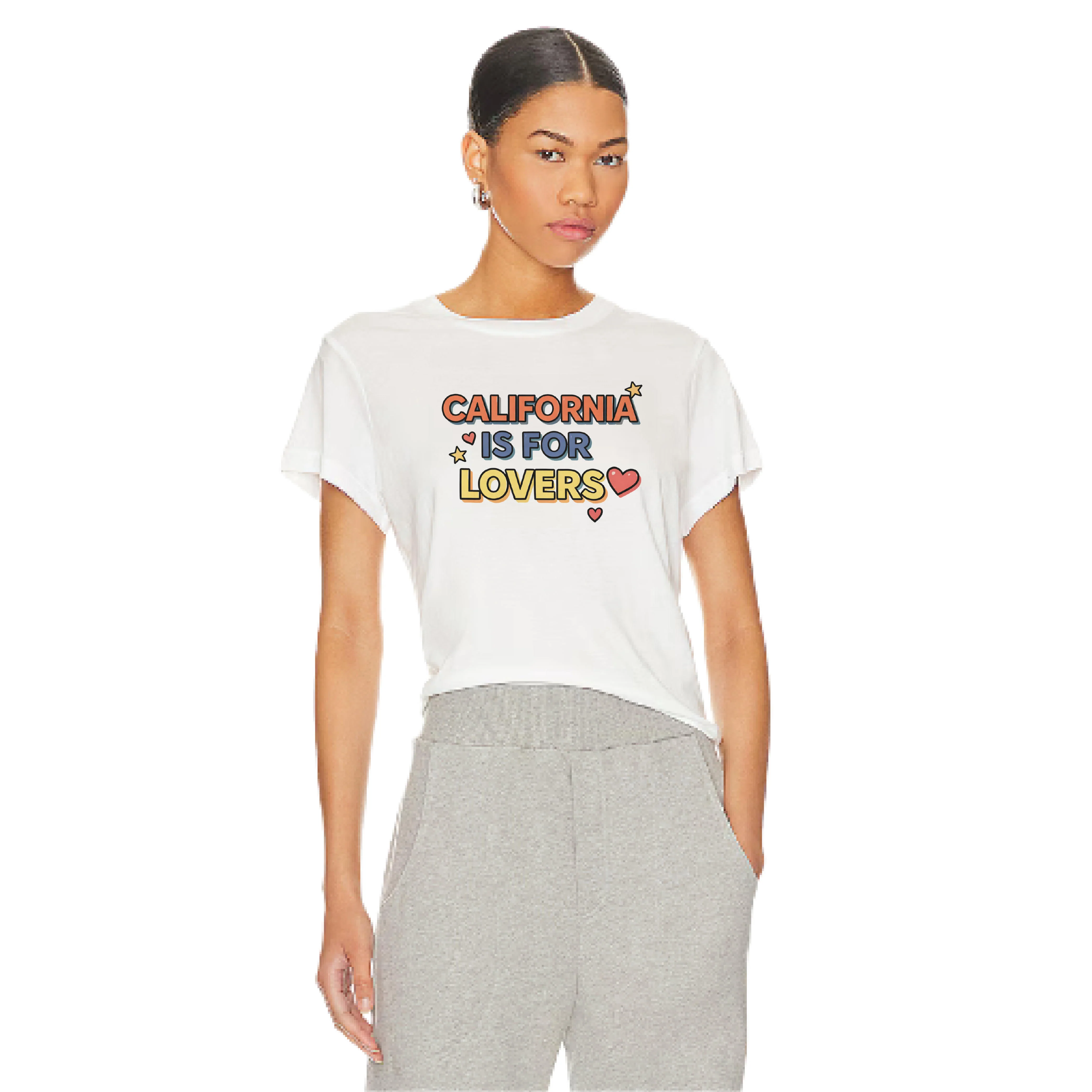 WOMENS CALI LOVE WHITE T-SHIRT