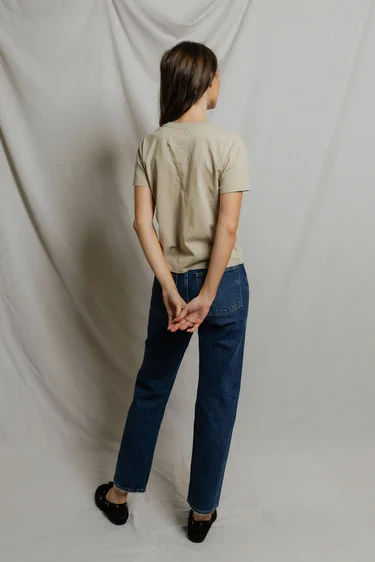 WOMENS HARLEY BOXY CREW TEE - DRIFTWOOD - Image 3