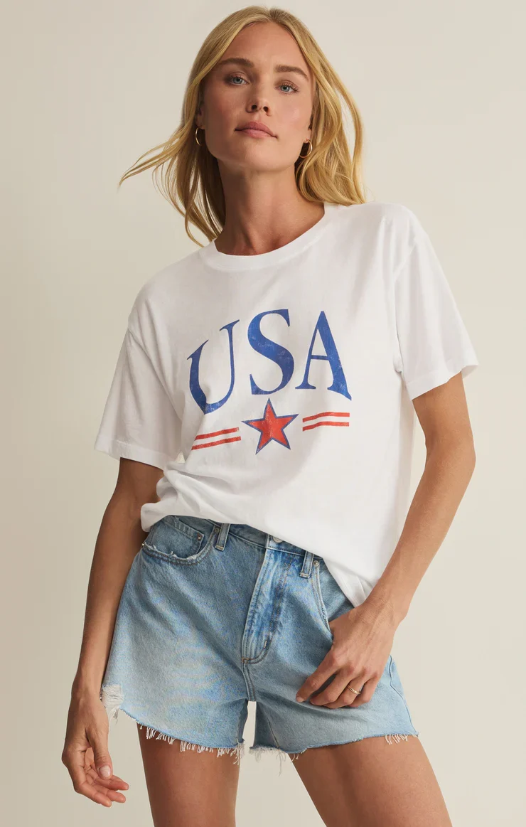 WOMENS USA STAR BOYFRIEND TEE