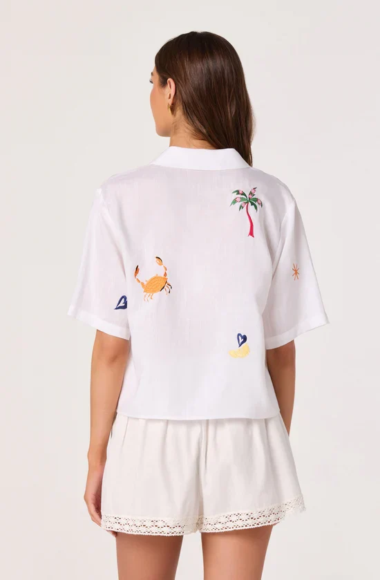 WOMENS VESA EMROIDERED TROPICAL TOP - Image 2