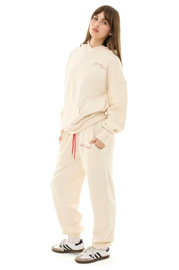 YVES ORIGINAL CURSIVE CREAM HOODIE - Image 2